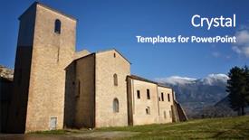  Presentation with destination success - PPT theme consisting of one of most beautiful hamlet background and a  colored foreground