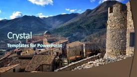  Presentation with destination - Amazing PPT theme having one of most beautiful hamlet backdrop and a ocean colored foreground