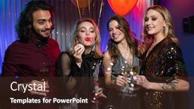  Presentation with girls night - Beautiful PPT layouts featuring one-of-pretty-girls-blowing backdrop and a tawny brown colored foreground