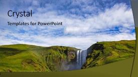  Presentation with waterfalls - Audience pleasing presentation design consisting of one of the biggest iceland backdrop and a light blue colored foreground