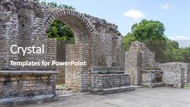  Presentation with albania - Cool new PPT layouts with one of the biggest roman backdrop and a gray colored foreground