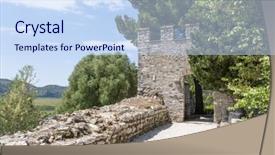  Presentation with ancient ruins - Beautiful PPT theme featuring one of the biggest roman backdrop and a  colored foreground
