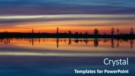  Presentation with sunrise - Theme featuring one-of-the-lakes background and a ocean colored foreground