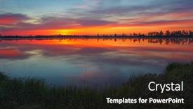  Presentation with sunrise - Theme consisting of one-of-the-lakes background and a black colored foreground