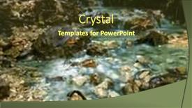  Presentation with crystal - Theme featuring one of the many crystal clear brooks in the slovakian paradise natural park background and a tawny brown colored foreground