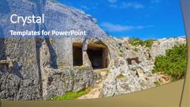  Presentation with caves - Cool new slides with cala morell ancient caves served backdrop and a coral colored foreground