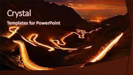  Presentation with mountain roads - Colorful PPT layouts enhanced with one of the most spectacular backdrop and a wine colored foreground