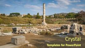  Presentation with ancient ruins - Slides having one-of-the-seven-wonders background and a tawny brown colored foreground