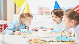  Presentation with children birthday - Theme having one of them in kindergarten background and a  colored foreground