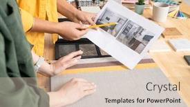  Presentation with creative - Cool new PPT theme with one-of-two-young-creative backdrop and a lemonade colored foreground