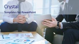  Presentation with business partner - Cool new PPT theme with one of young analysts backdrop and a sky blue colored foreground