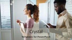  Presentation with interview - Amazing slide deck having one of young intercultural applicants backdrop and a light gray colored foreground