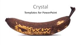  Presentation with banana - Beautiful presentation theme featuring one-old-overripe-banana-isolated backdrop and a white colored foreground