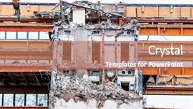  Presentation with office renovation - Colorful PPT theme enhanced with one older office buildings will be demolished abort instead renovation backdrop and a coral colored foreground