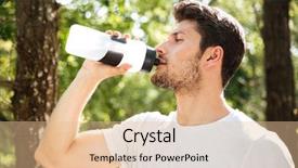  Presentation with drinking water - Amazing slide deck having one one - closeup of handsome young man backdrop and a lemonade colored foreground