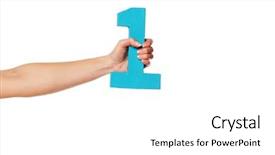  Presentation with number - Slides having one one - female hand holding up background and a white colored foreground