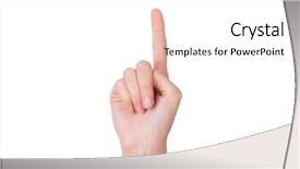  Presentation with female - Cool new presentation design with one one - female woman hand isolated backdrop and a white colored foreground