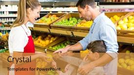  Presentation with nurse discussing family - Cool new slides with one one - happy family discussing with worker backdrop and a gold colored foreground