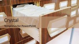  Presentation with formula one car - Slide set featuring one opened drawer in library background and a coral colored foreground