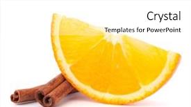  Presentation with orange fruit - Slide set consisting of hillsides of the alpine valley are covered with a dense coniferous forest some fast transparent streams connect to the rough river background and a coral colored foreground