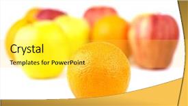  Presentation with orange fruit - Amazing theme having one orange inf focus and fruit mix blurred backdrop and a light gray colored foreground