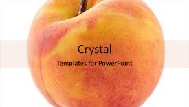  Presentation with flat peach tree - Cool new slide deck with one peach in closeup backdrop and a gold colored foreground