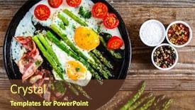  Presentation with green plate - Audience pleasing theme consisting of one-pen-breakfast-sunny-side backdrop and a tawny brown colored foreground