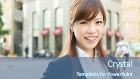  Presentation with sad woman walking - Audience pleasing presentation consisting of one person company - beautiful business woman walking outside backdrop and a ocean colored foreground