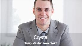  Presentation with company - Colorful presentation theme enhanced with one person company - close up of smiling young backdrop and a gray colored foreground