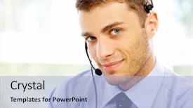  Presentation with working - Beautiful slides featuring one person company - young business man working backdrop and a  colored foreground