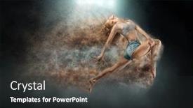  Presentation with dynamic - Audience pleasing PPT layouts consisting of one person dancer woman in dynamic beautiful action figure under lights in background backdrop and a dark gray colored foreground
