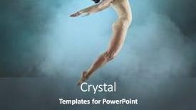  Presentation with dynamic - Slide deck consisting of one person dancers woman and man in dynamic action figure pose under light on the grunge background background and a ocean colored foreground