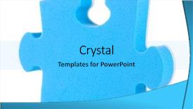  Presentation with blue puzzle handshake - Theme featuring one piece - blue puzzle closeup isolated background and a  colored foreground