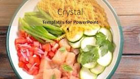  Presentation with pasta - Beautiful PPT theme featuring one-pot-pasta-with-vegetable backdrop and a yellow colored foreground