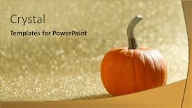  Presentation with golden lights - Audience pleasing PPT theme consisting of one-pumpkin-on-golden-glittery backdrop and a yellow colored foreground