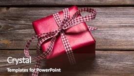  Presentation with christmas red - Presentation theme featuring one red christmas present wrapped background and a  colored foreground