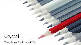  Presentation with leadership - Presentation design with one red pencil standing background and a white colored foreground