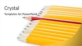  Presentation with leader - Colorful PPT layouts enhanced with one red pencil standing backdrop and a white colored foreground