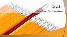  Presentation with standing out in the crowd - Audience pleasing theme consisting of one red pencil standing backdrop and a white colored foreground