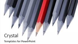  Presentation with dull - Amazing slides having one red pencil standing backdrop and a white colored foreground