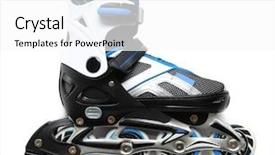  Presentation with scroll paper isolated on white - Slides featuring one roller skate isolated background and a white colored foreground