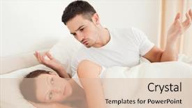  Presentation with bed - Presentation theme having one sad happy face - portrait of a arguing couple background and a lemonade colored foreground