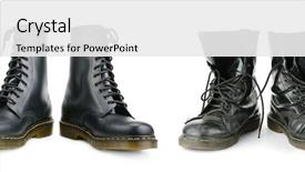  Presentation with black men - Colorful PPT theme enhanced with black men's boots backdrop and a white colored foreground