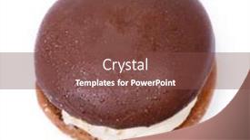  Presentation with dessert waffle ice cream and cake - Amazing theme having one-sandwich-cake-with-cream backdrop and a tawny brown colored foreground