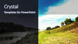 Presentation with day night - Presentation theme with one scene of nature at night and day background and a wine colored foreground