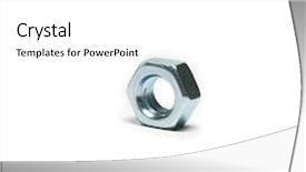  Presentation with nut - Presentation theme with one screw nut isolated close up steel background and a white colored foreground