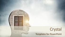  Presentation with glass human head brain - Cool new slides with one silhouette of human head backdrop and a lemonade colored foreground