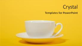  Presentation with yellow color - Slide set with one simple coffee cup background and a yellow colored foreground