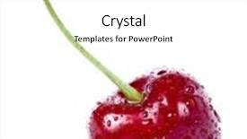  Presentation with water droplets - Colorful PPT theme enhanced with one single wet cherry with water droplets isolated backdrop and a white colored foreground