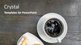  Presentation with pastry cream - Presentation consisting of one-small-croissant-with-vanilla background and a dark gray colored foreground